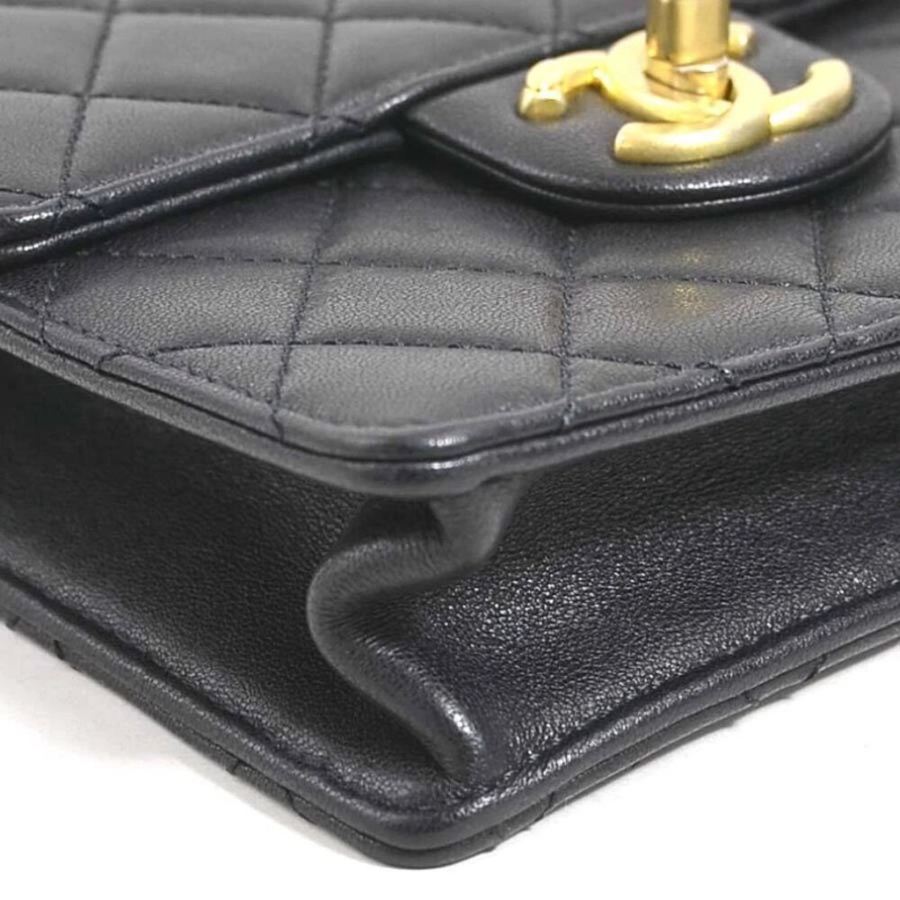 Auth CHANEL Matelasse Crossbody Shoulder Bag Black/Off White Leather - Picture 7 of 14